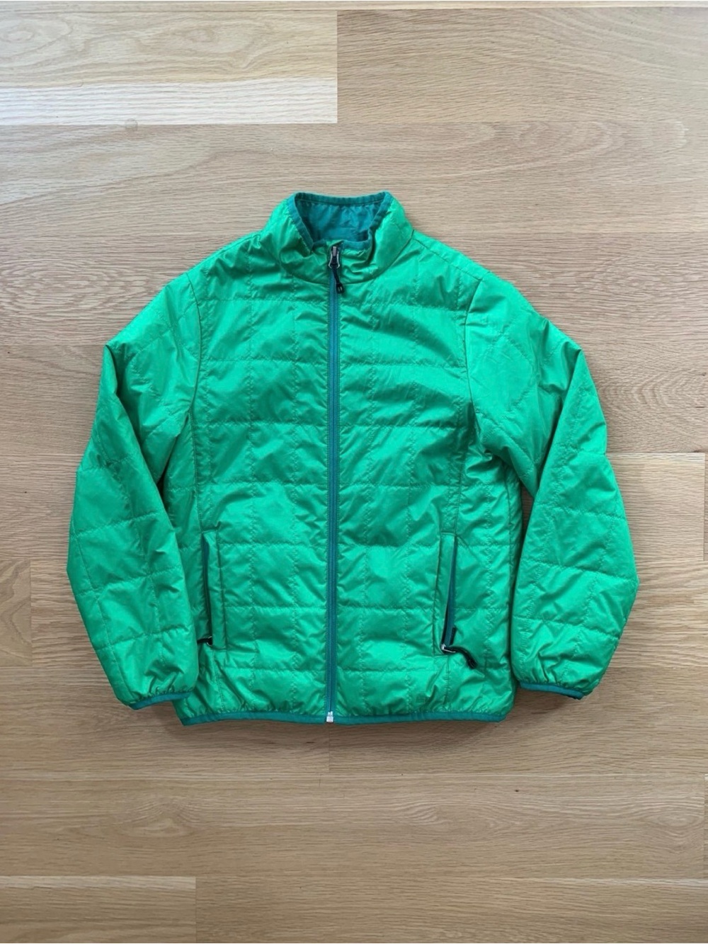 REI Kids Green Puffer Down Jacket Medium 10-12 - small stains